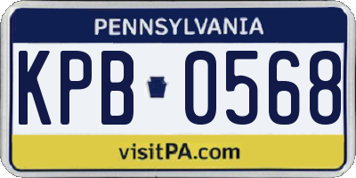 PA license plate KPB0568