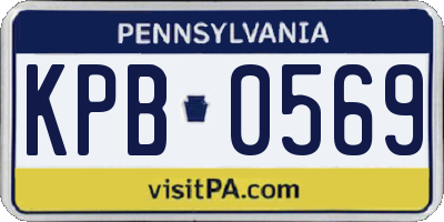 PA license plate KPB0569