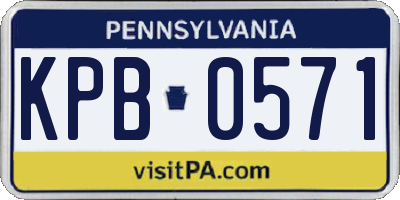 PA license plate KPB0571