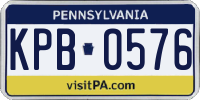 PA license plate KPB0576