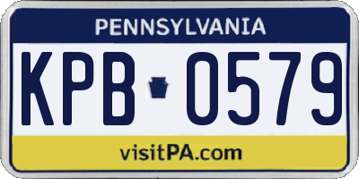 PA license plate KPB0579