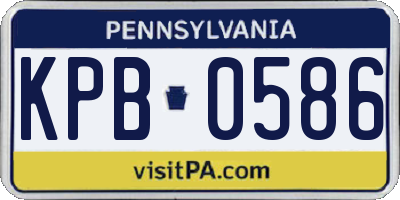 PA license plate KPB0586