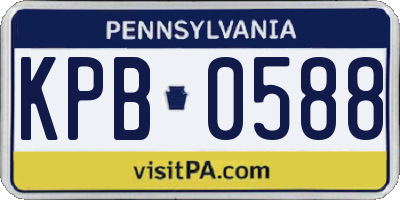 PA license plate KPB0588