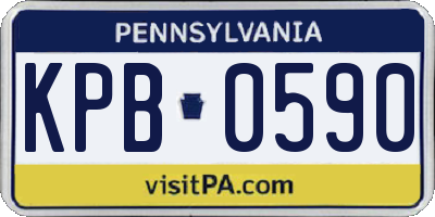 PA license plate KPB0590