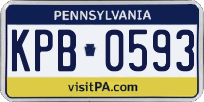 PA license plate KPB0593