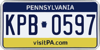 PA license plate KPB0597