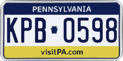 PA license plate KPB0598