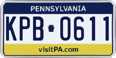 PA license plate KPB0611