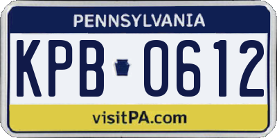 PA license plate KPB0612