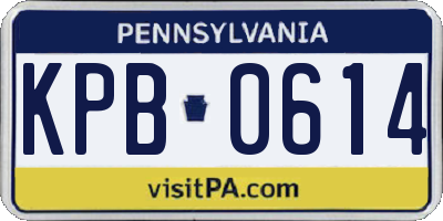 PA license plate KPB0614