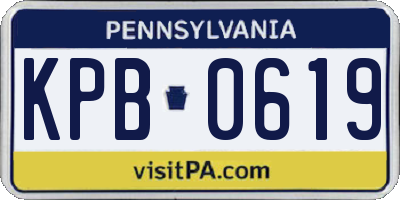 PA license plate KPB0619