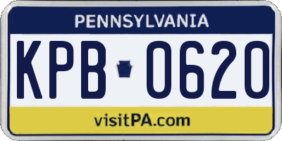 PA license plate KPB0620