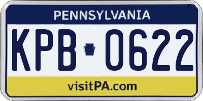 PA license plate KPB0622