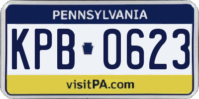 PA license plate KPB0623
