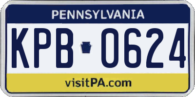 PA license plate KPB0624
