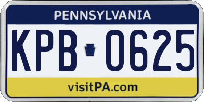 PA license plate KPB0625
