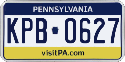 PA license plate KPB0627