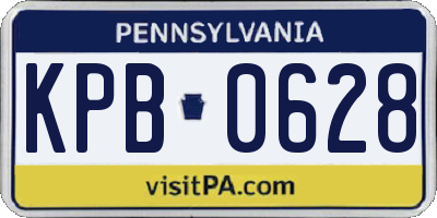 PA license plate KPB0628