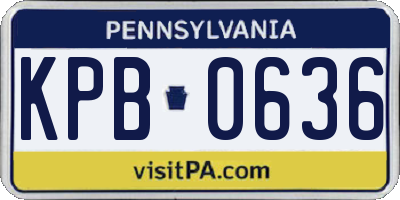 PA license plate KPB0636
