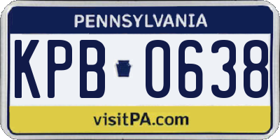 PA license plate KPB0638