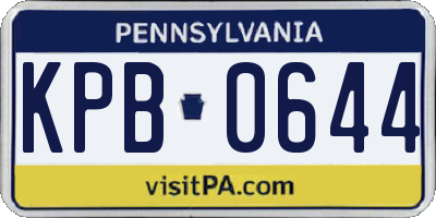 PA license plate KPB0644