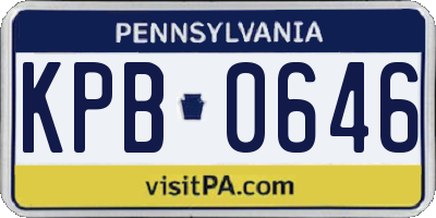 PA license plate KPB0646