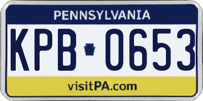 PA license plate KPB0653