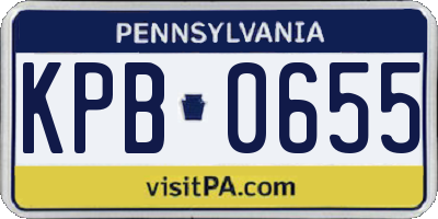 PA license plate KPB0655