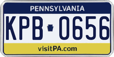PA license plate KPB0656