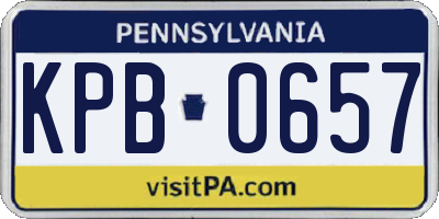 PA license plate KPB0657