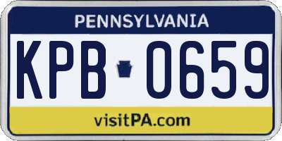PA license plate KPB0659