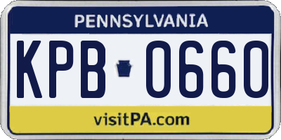 PA license plate KPB0660