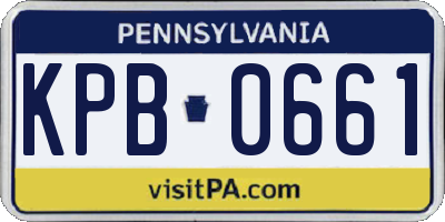 PA license plate KPB0661