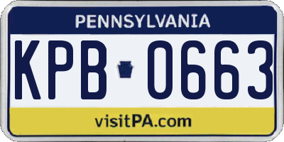PA license plate KPB0663
