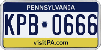 PA license plate KPB0666
