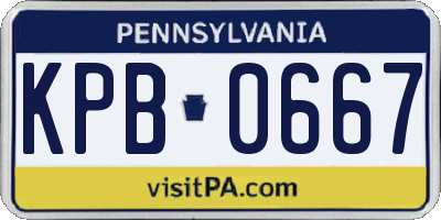 PA license plate KPB0667