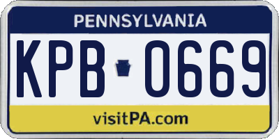 PA license plate KPB0669