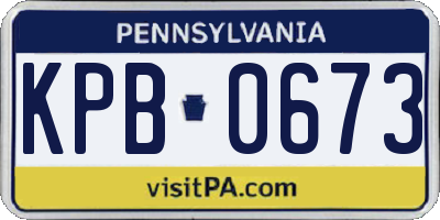 PA license plate KPB0673