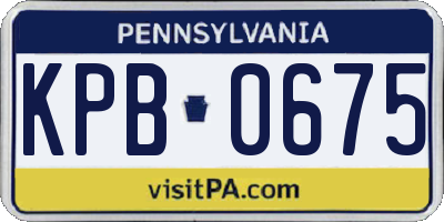 PA license plate KPB0675