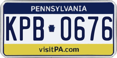 PA license plate KPB0676