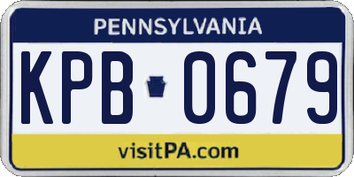 PA license plate KPB0679