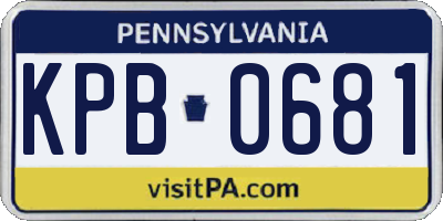 PA license plate KPB0681