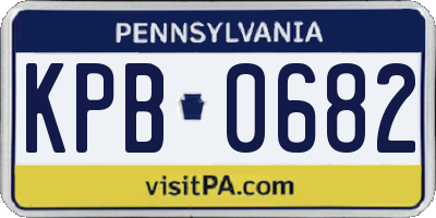 PA license plate KPB0682