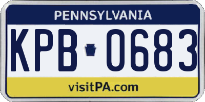 PA license plate KPB0683