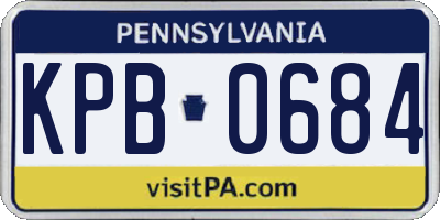 PA license plate KPB0684