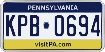 PA license plate KPB0694