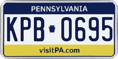 PA license plate KPB0695