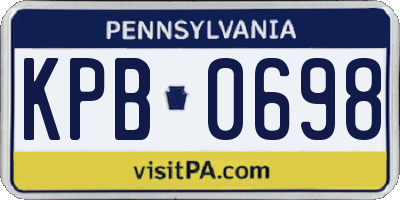 PA license plate KPB0698