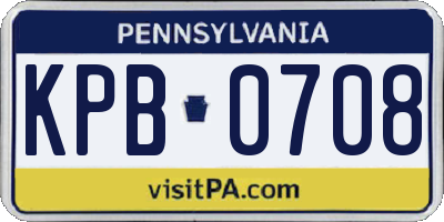 PA license plate KPB0708