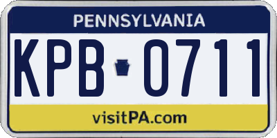 PA license plate KPB0711